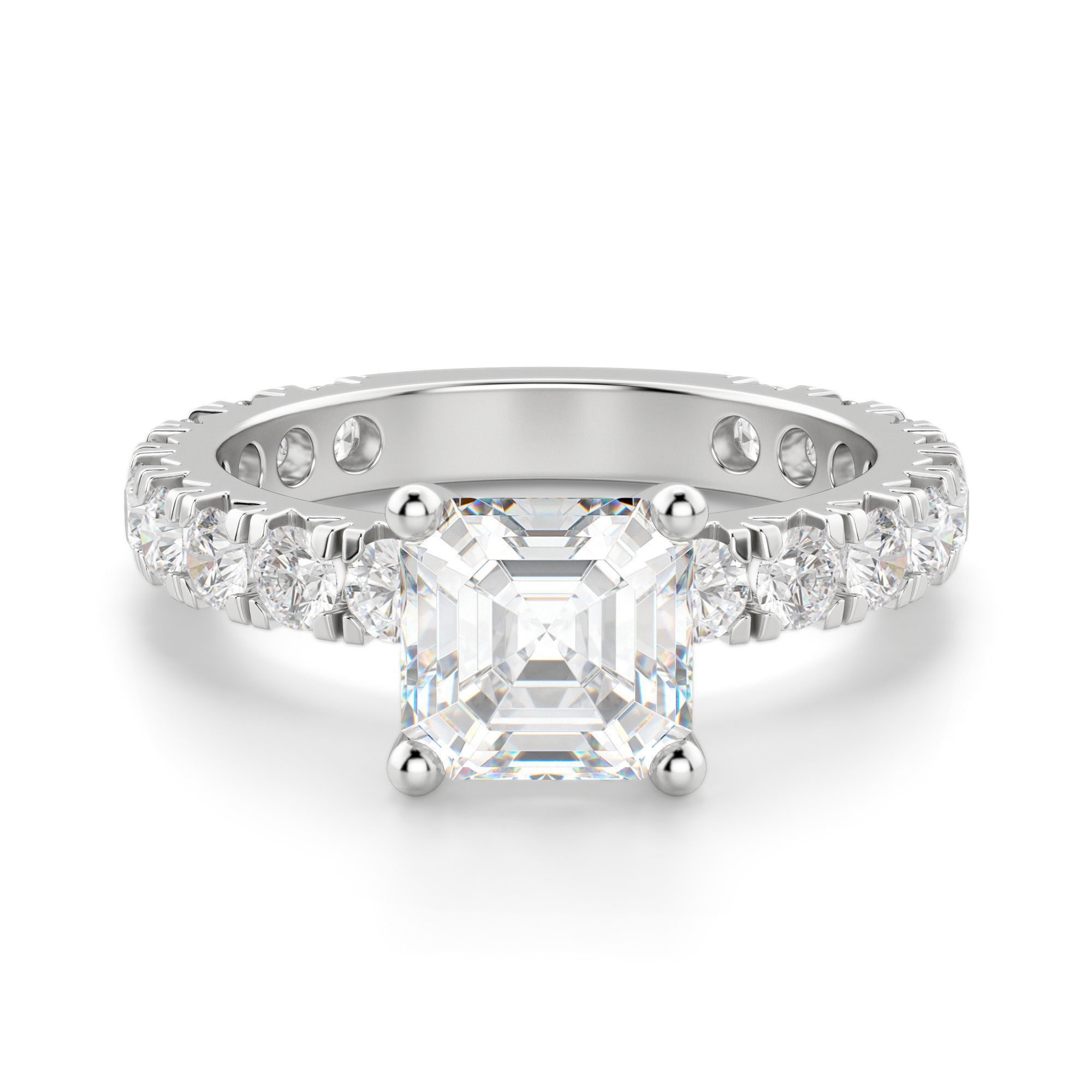 Gwyneth Asscher 1.75 krt Pierścionek Zaręczynowy Diament Laboratoryjny 585 Białe Złoto (14K)