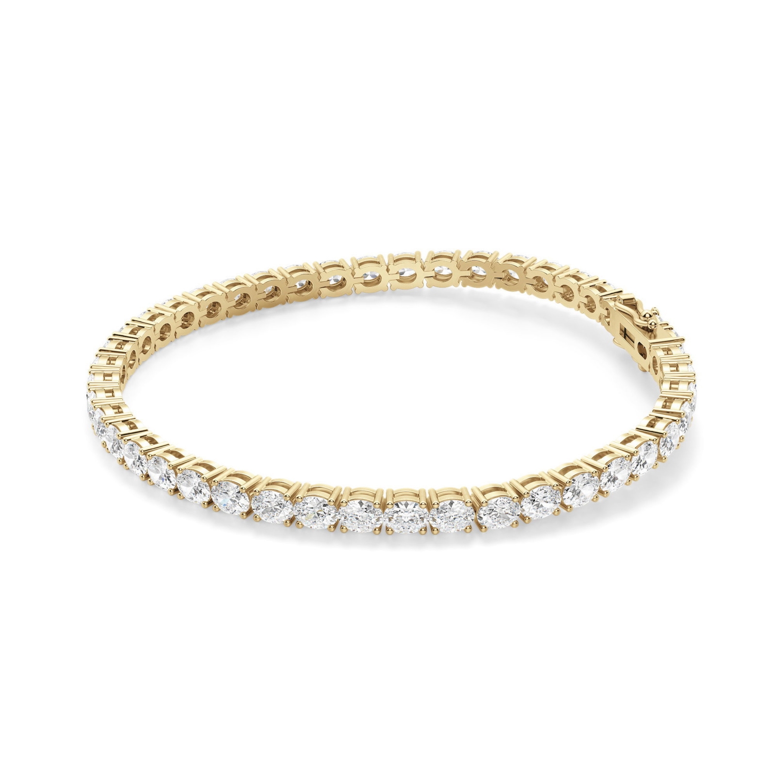 4 Prong Owalna Tenisowa Bransoletka s Laboratoryjnym Diamentem 8,00 krt z żółtego złota pr. 14K (585)