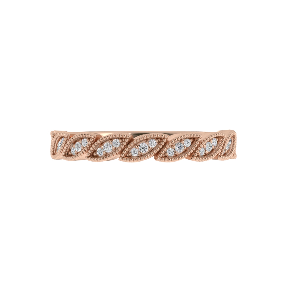 Obrączka Ślubna Infinity 2 MM Diament Naturalny 585 (14K) Różowe Złoto