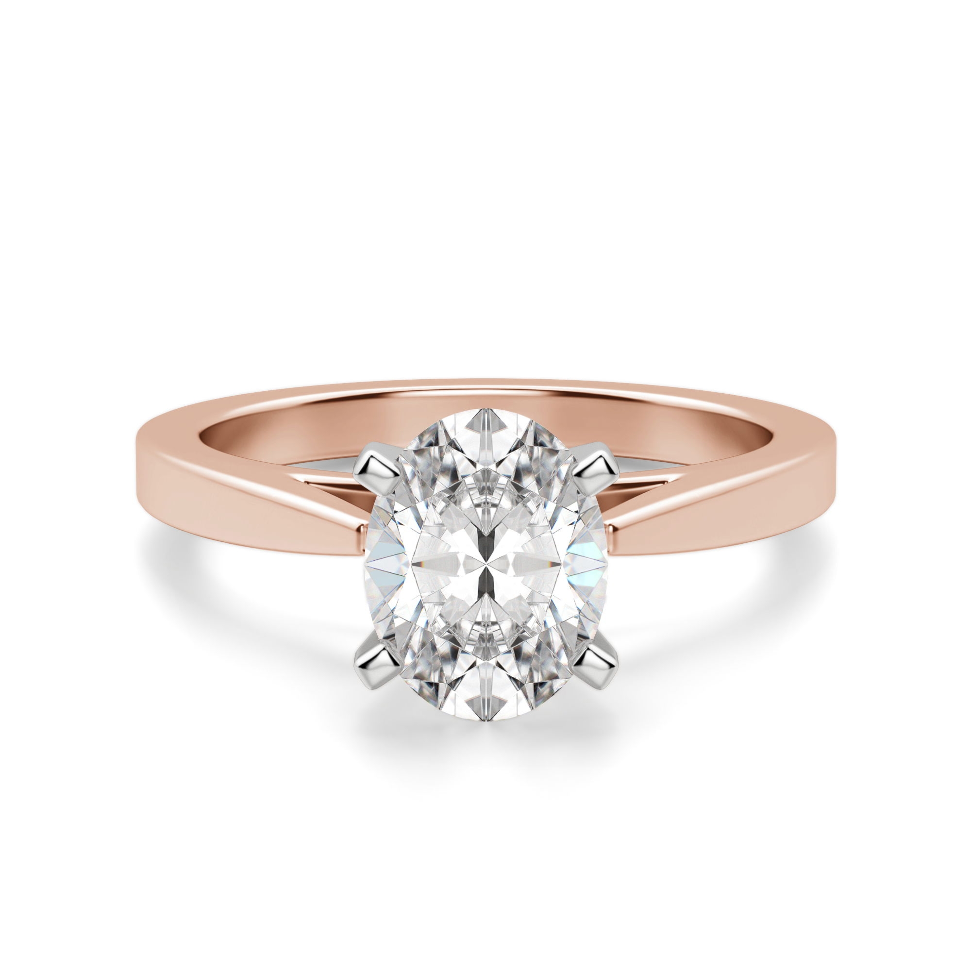 Cathedral Owalny 1.50 krt Pierścionek Zaręczynowy Diament Laboratoryjny 585 Różowe Złoto (14K)