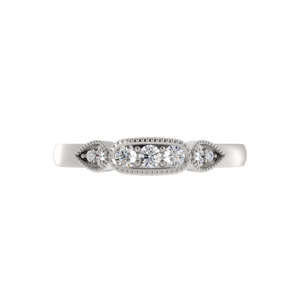 Obrączka Ślubna Vivienne Diament Naturalny 750 (18K) Białe Złoto