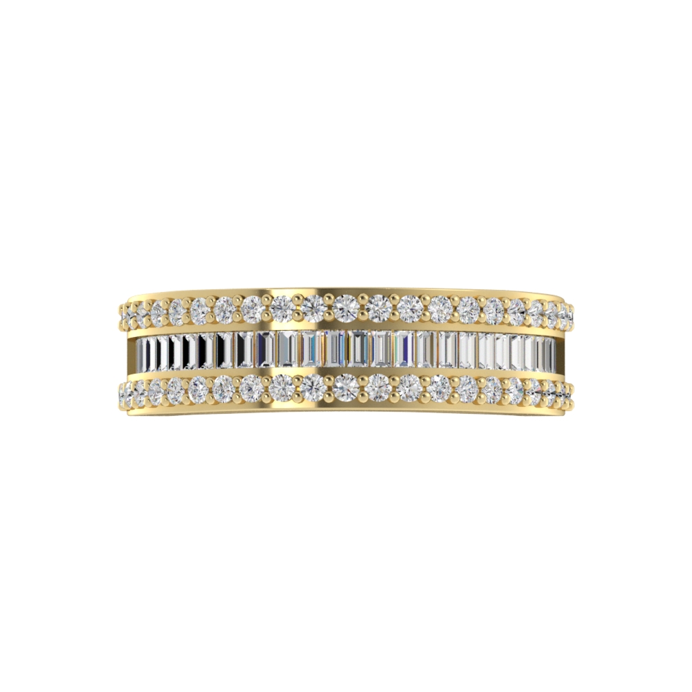 Obrączka Ślubna Channel Vivo 5.40 MM Diament Laboratoryjny 750 (18K) Żółte Złoto