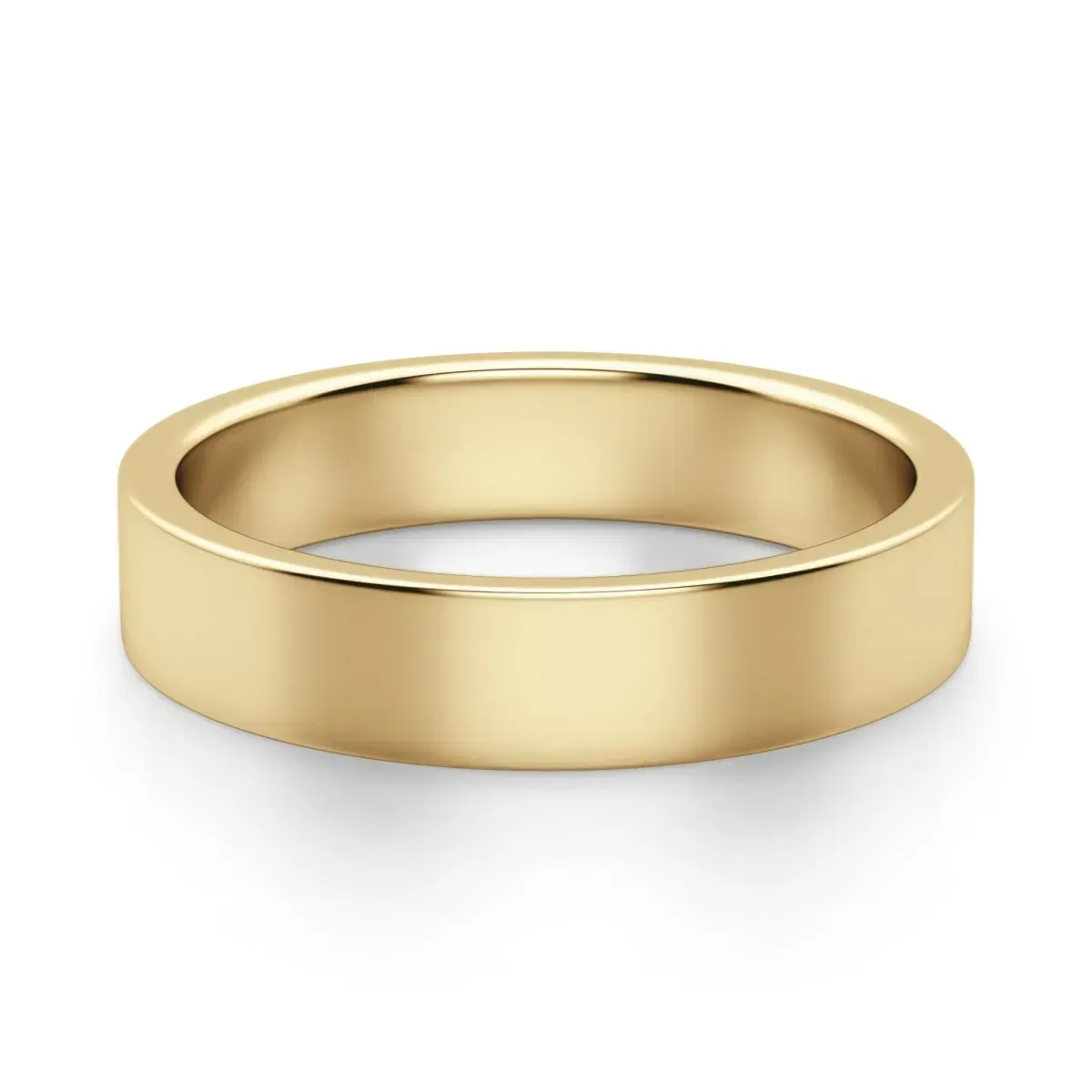 Klasyczna Męska Obrączka Ślubna Flat 4 MM 585 Żółte Złoto (14K)