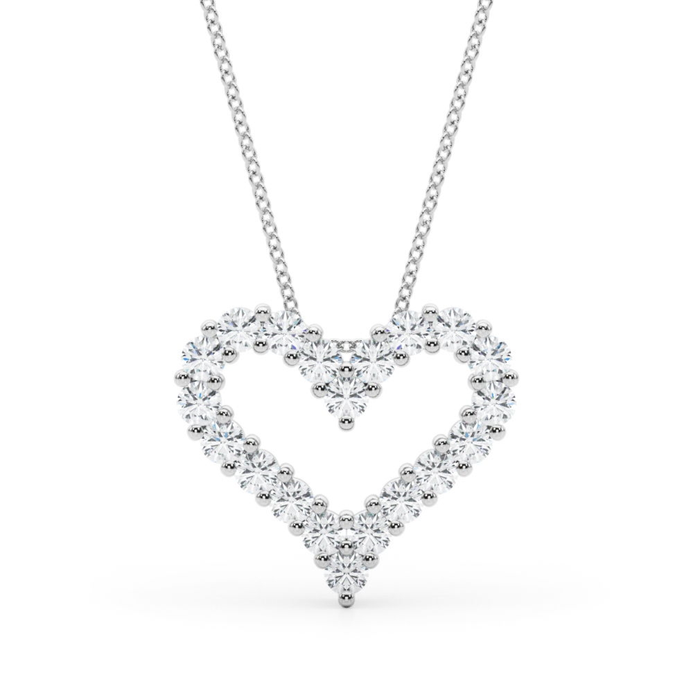 Naszyjnik Diamentowe Serce 0,50 ct Diament Laboratoryjny 585 Złoto Białe (14K)