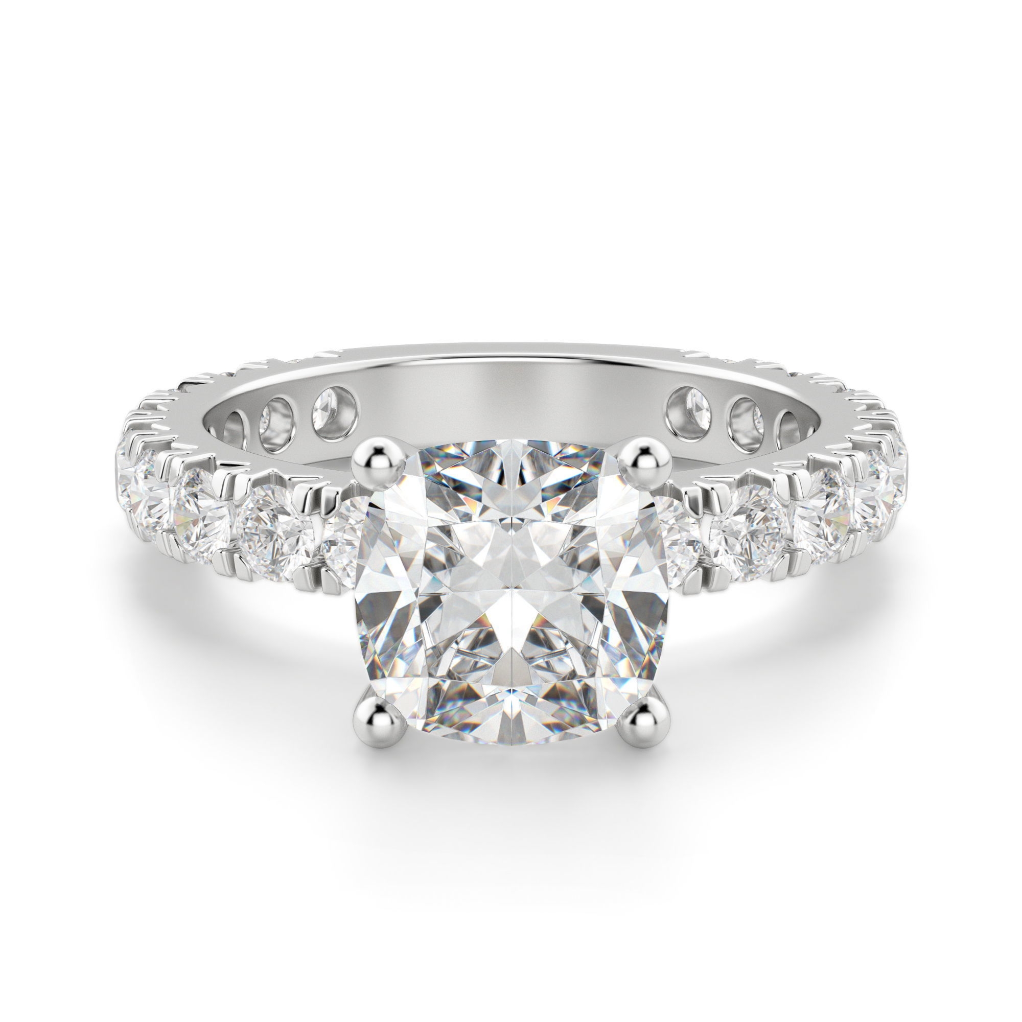 Gwyneth Poduszkowy 1.25 krt Pierścionek Zaręczynowy Diament Laboratoryjny 585 Białe Złoto (14K)