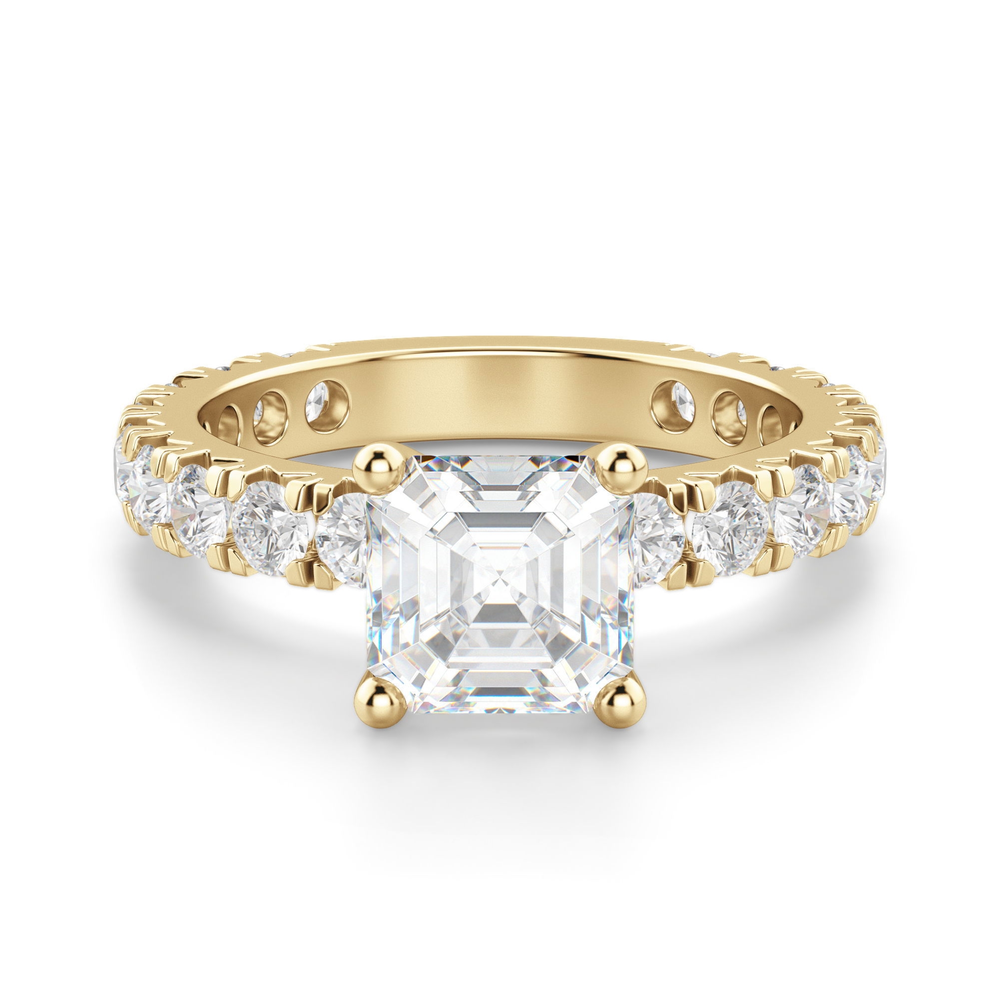 Gwyneth Asscher 2.00 krt Pierścionek Zaręczynowy Diament Laboratoryjny 585 Żółte Złoto (14K)