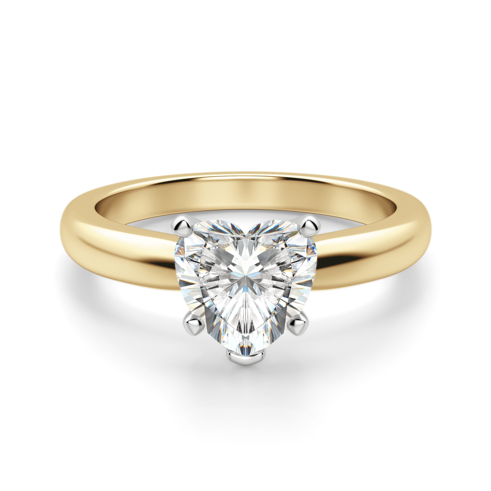 Tapered Solitaire Sercowy 2.00 krt Klasyczny Pierścionek Zaręczynowy Diament Laboratoryjny 585 Żółte Złoto (14K)