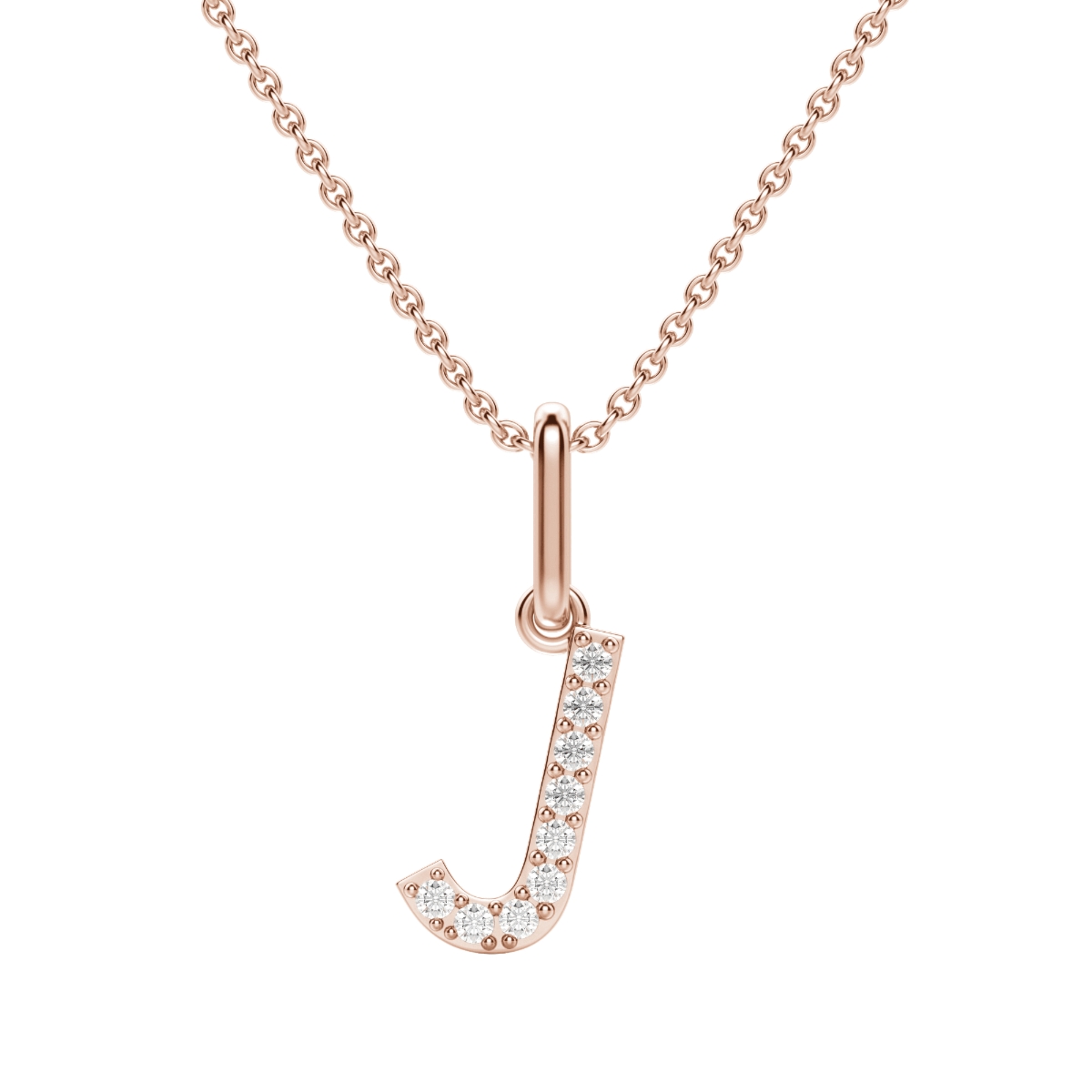 Wisiorek Litera "J" Laboratoryjny Diament 585 Różowe Złoto (14K)