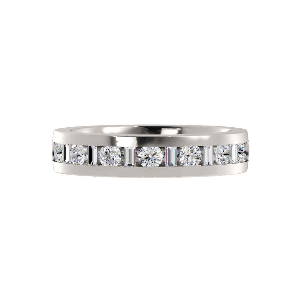 Obrączka Ślubna Channel Bag 4.50 MM Diament Naturalny 585 (14K) Białe Złoto