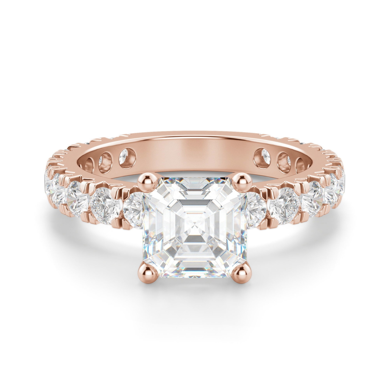 Gwyneth Asscher 2.50 krt Pierścionek Zaręczynowy Diament Laboratoryjny 585 Różowe Złoto (14K)