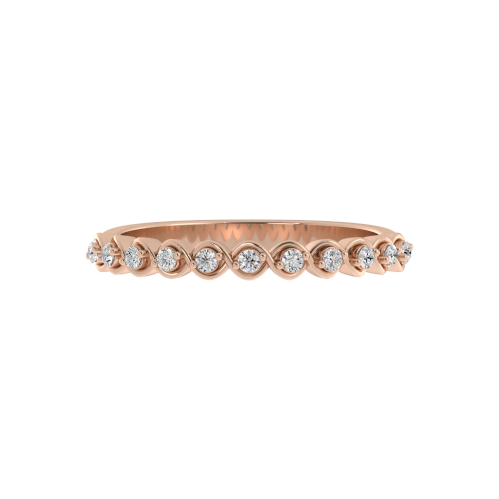 Obrączka Ślubna Anna Prong 2.20 MM Diament Naturalny 750 (18K) Różowe Złoto
