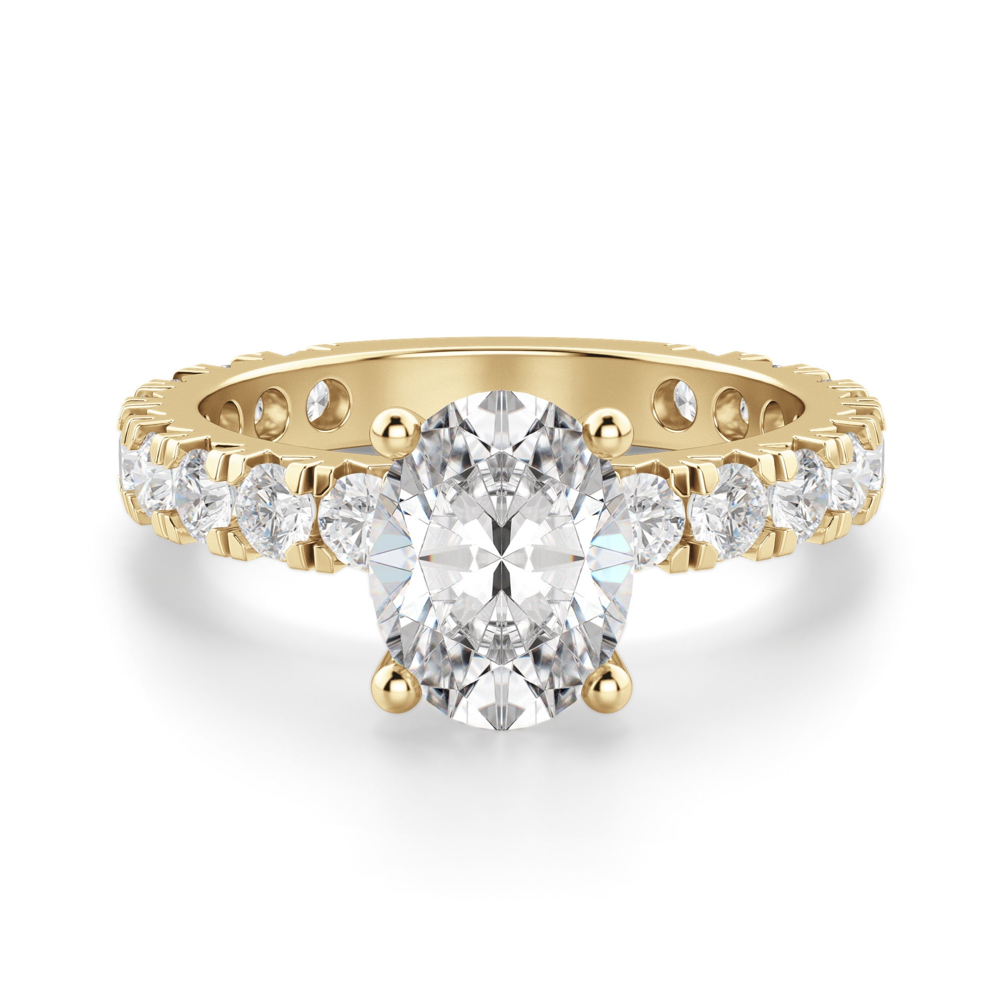 Gwyneth Owalny 1.25 krt Pierścionek Zaręczynowy Diament Laboratoryjny 585 Żółte Złoto (14K)