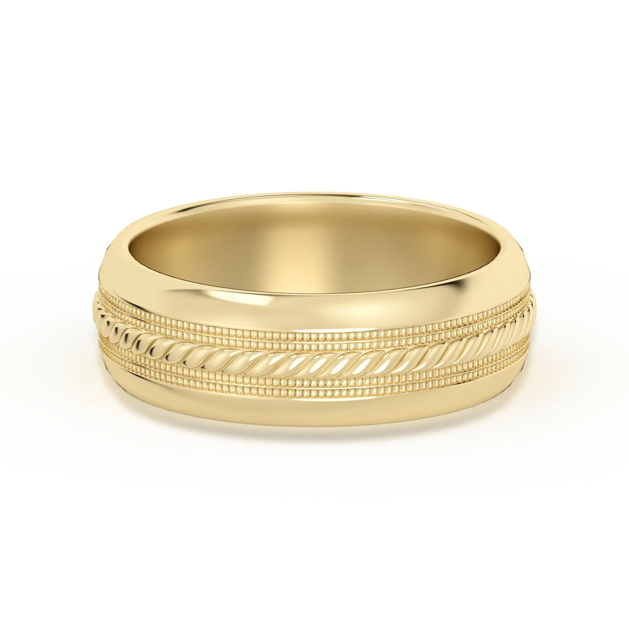 Single Rope Obrączka Ślubna 585 Żółte Złoto (14K) 6 MM