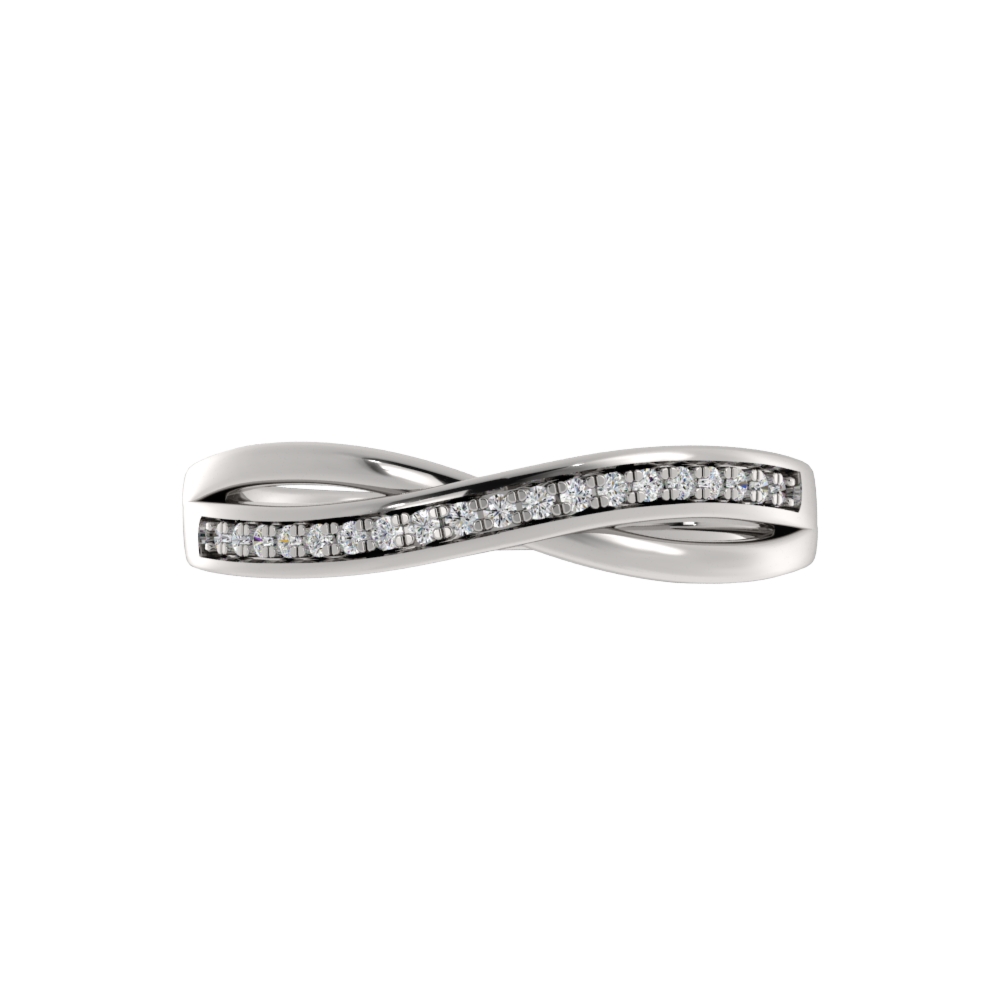 Obrączka Ślubna Wave M-Pavé 1.30 MM Diament Naturalny 950 Platyna