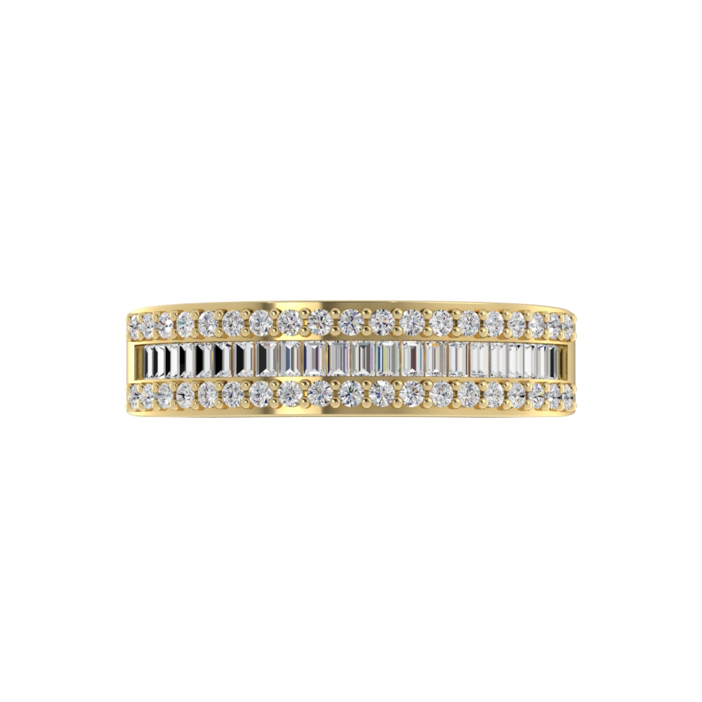 Obrączka Ślubna Channel Mix 4.70 MM Diament Naturalny 585 (14K) Żółte Złoto