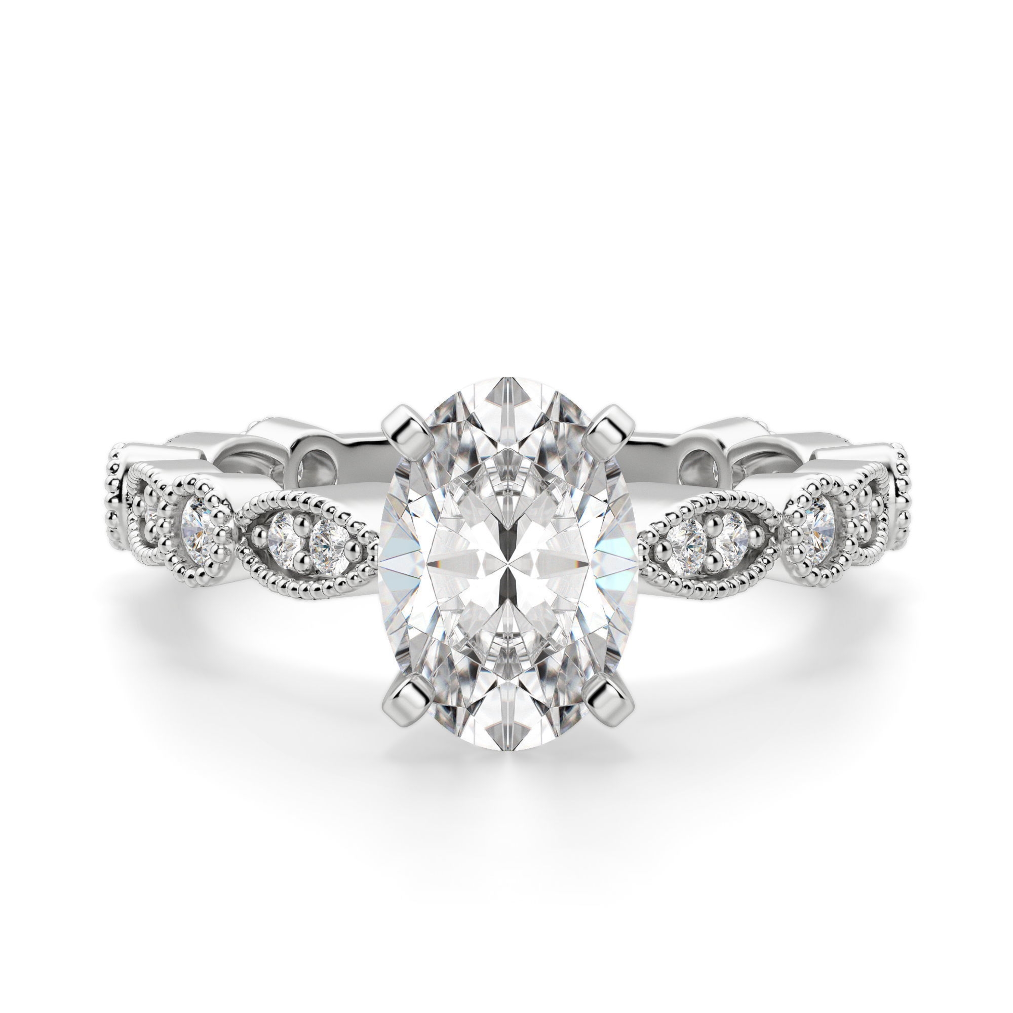 Infinite Love Owalny 1.00 krt Pierścionek Zaręczynowy Diament Laboratoryjny 950 Platyna