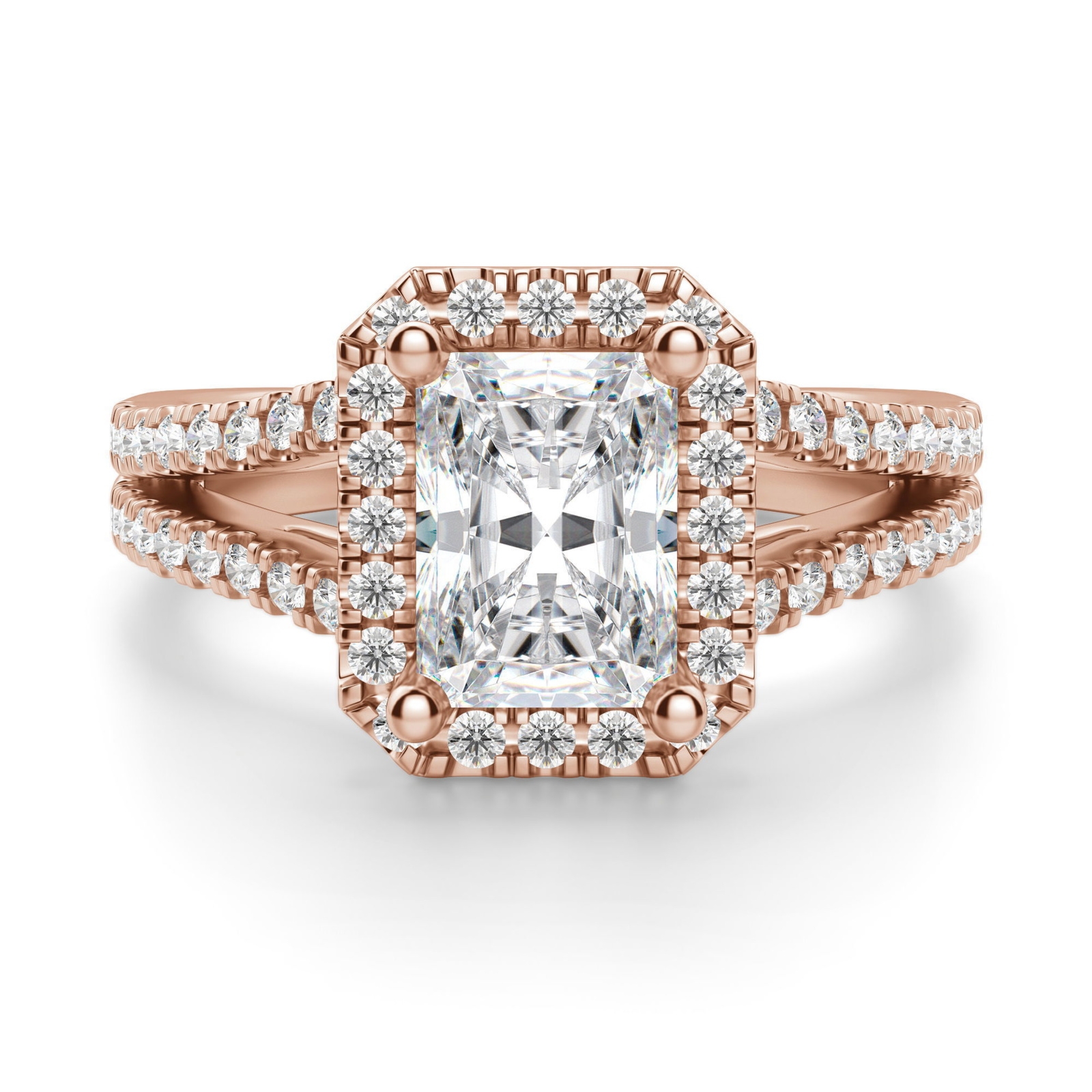 Palm Springs Radiant 1.00 krt Pierścionek Zaręczynowy Diament Laboratoryjny 585 Różowe Złoto (14K)