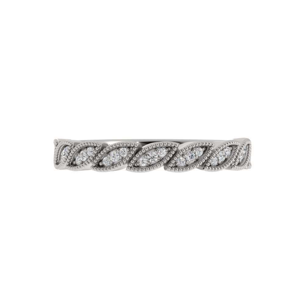 Obrączka Ślubna Infinity 2 MM Diament Naturalny 585 (14K) Białe Złoto