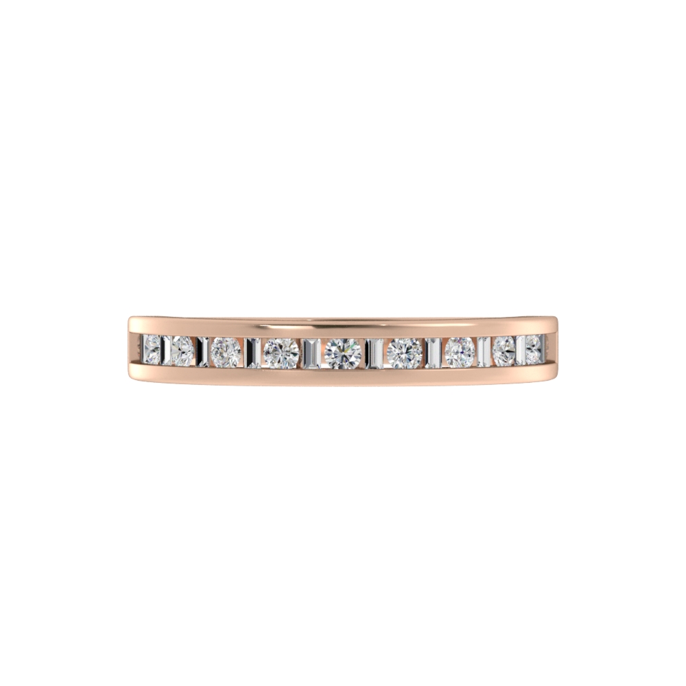 Obrączka Ślubna Channel Half Eternity 1.50 MM Diament Naturalny 585 (14K) Różowe Złoto