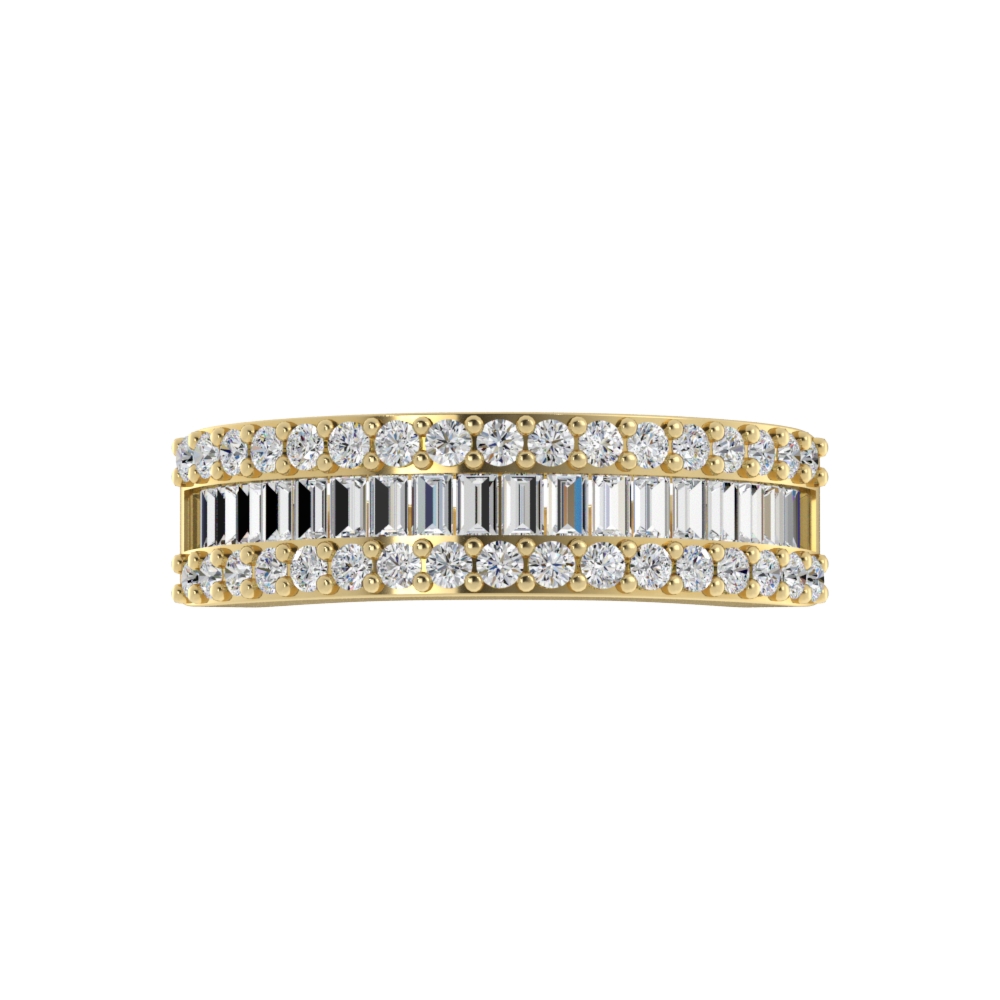 Obrączka Ślubna Channel & Prong Mix Diament Naturalny 585 (14K) Żółte Złoto