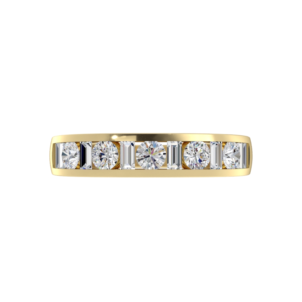 Obrączka Ślubna Channel Princess Diament Naturalny 417 (10K) Żółte Złoto