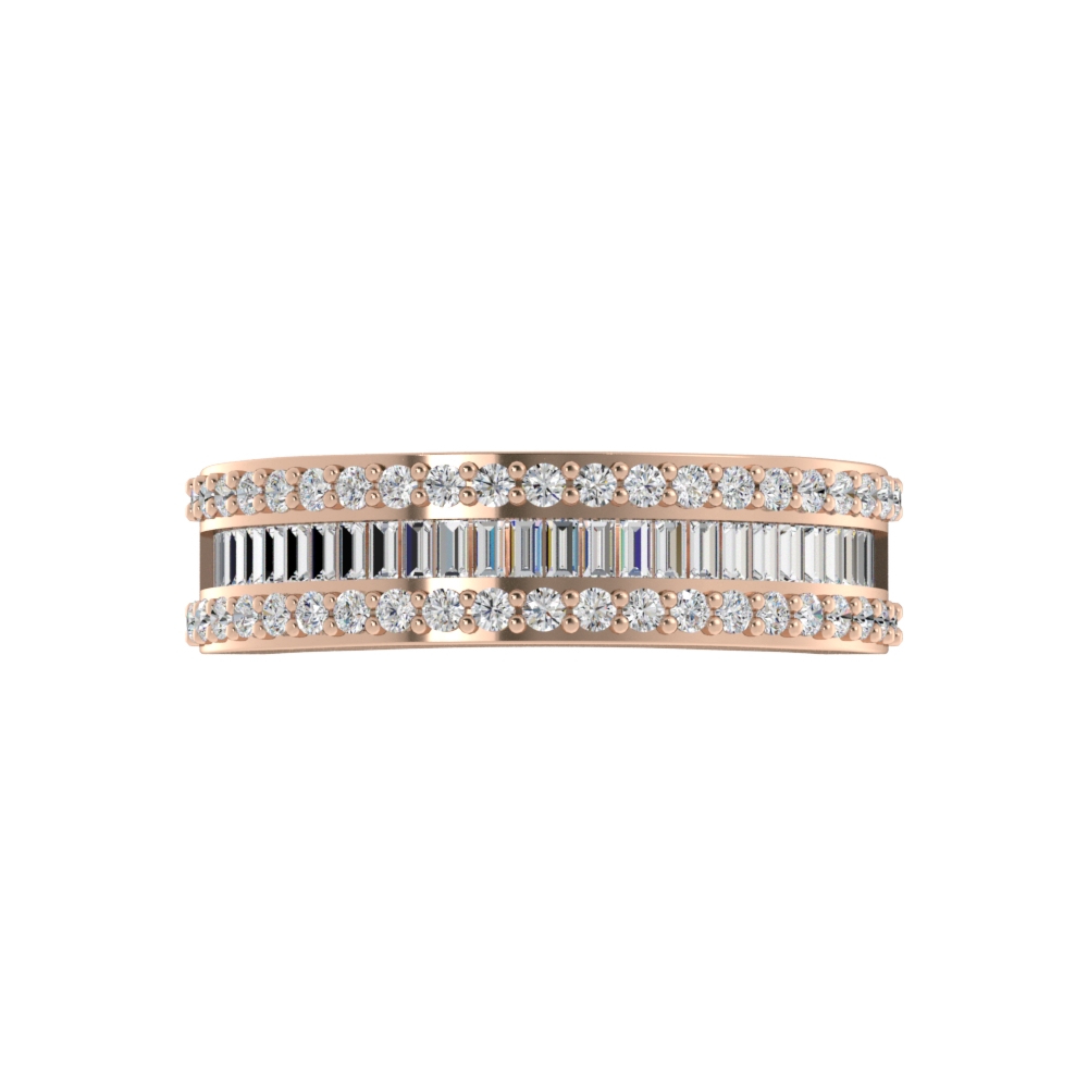 Obrączka Ślubna Channel Vivo 5.40 MM Diament Laboratoryjny 750 (18K) Różowe Złoto