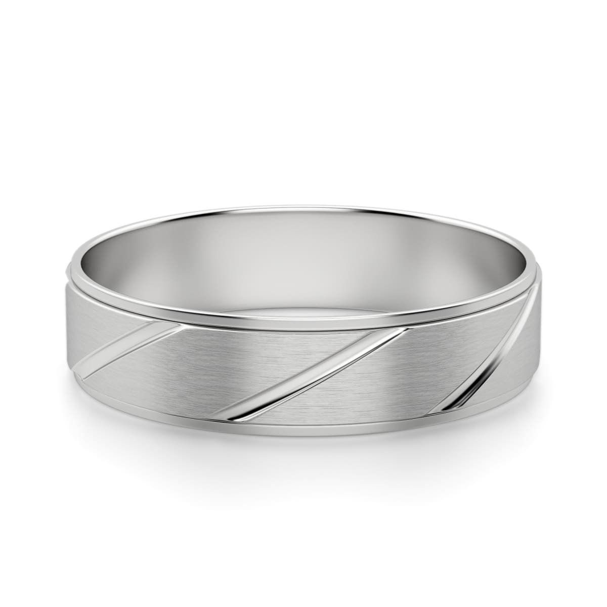 Męska Obrączka Ślubna Karst 585 Białe Złoto (14K)