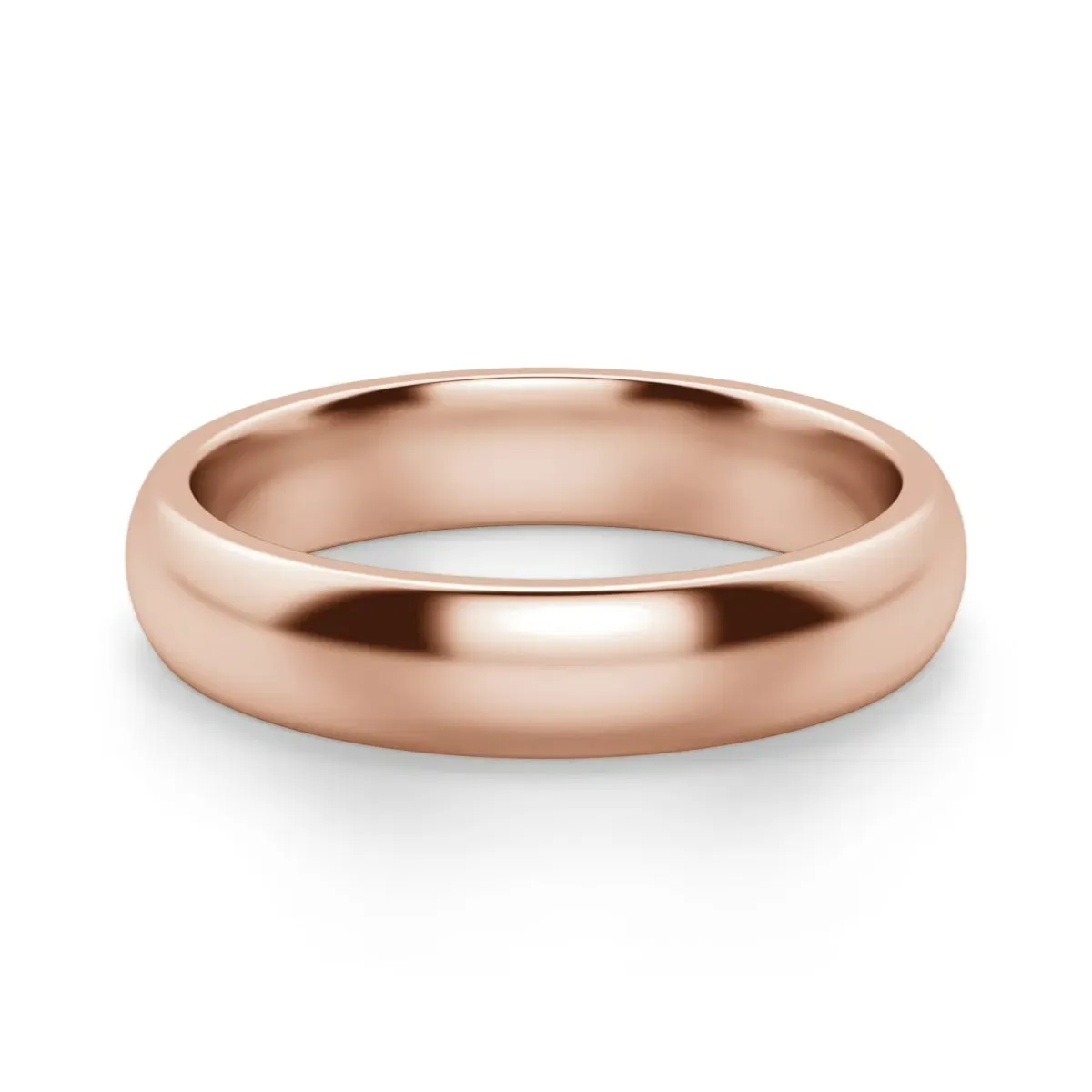 Klasyczna Męska Obrączka Ślubna Comfort 4 MM 585 Różowe Złoto (14K)