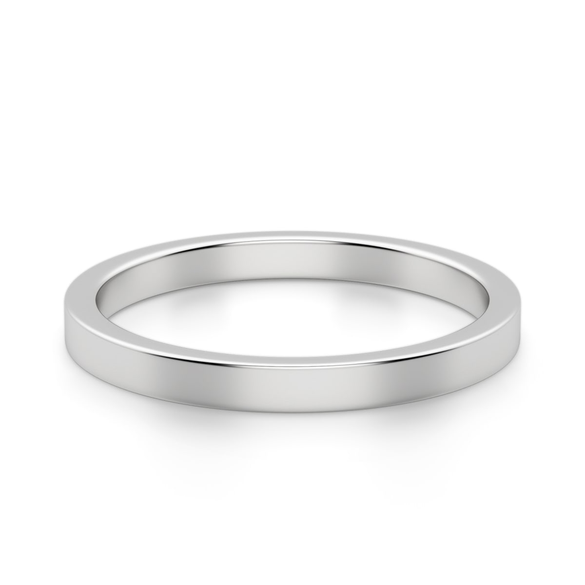 Klasyczna Męska Obrączka Ślubna Flat 2 MM 585 Białe Złoto (14K)