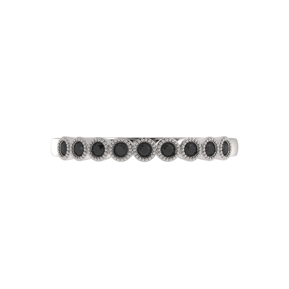 Obrączka Ślubna Miro Bezel 1.10 MM Diament Laboratoryjny 750 (18K) Białe Złoto