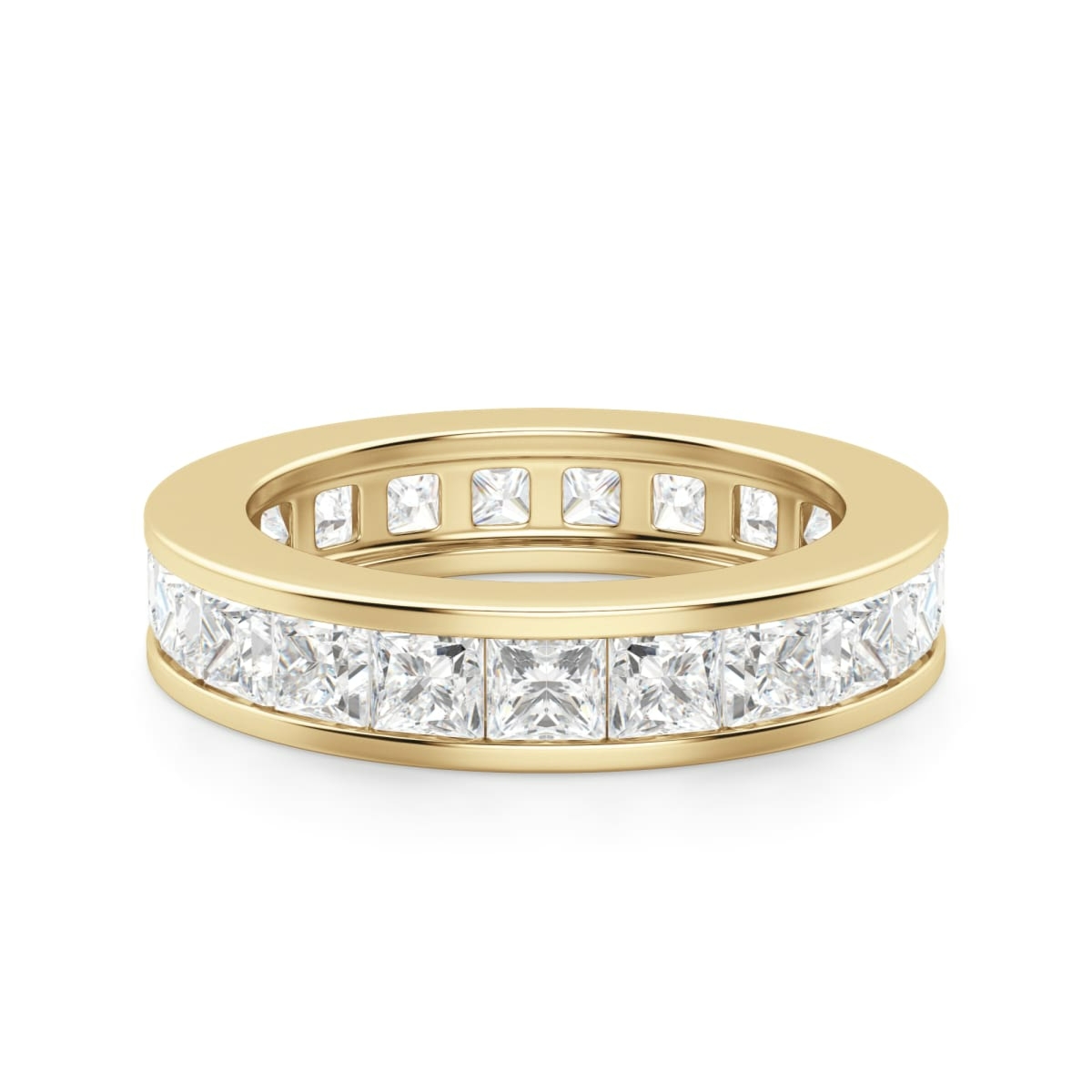 Obrączka Ślubna Eternity Channel Set Księżniczka 3.00 mm Laboratoryjny Diament 750 Żółte Złoto (18K)