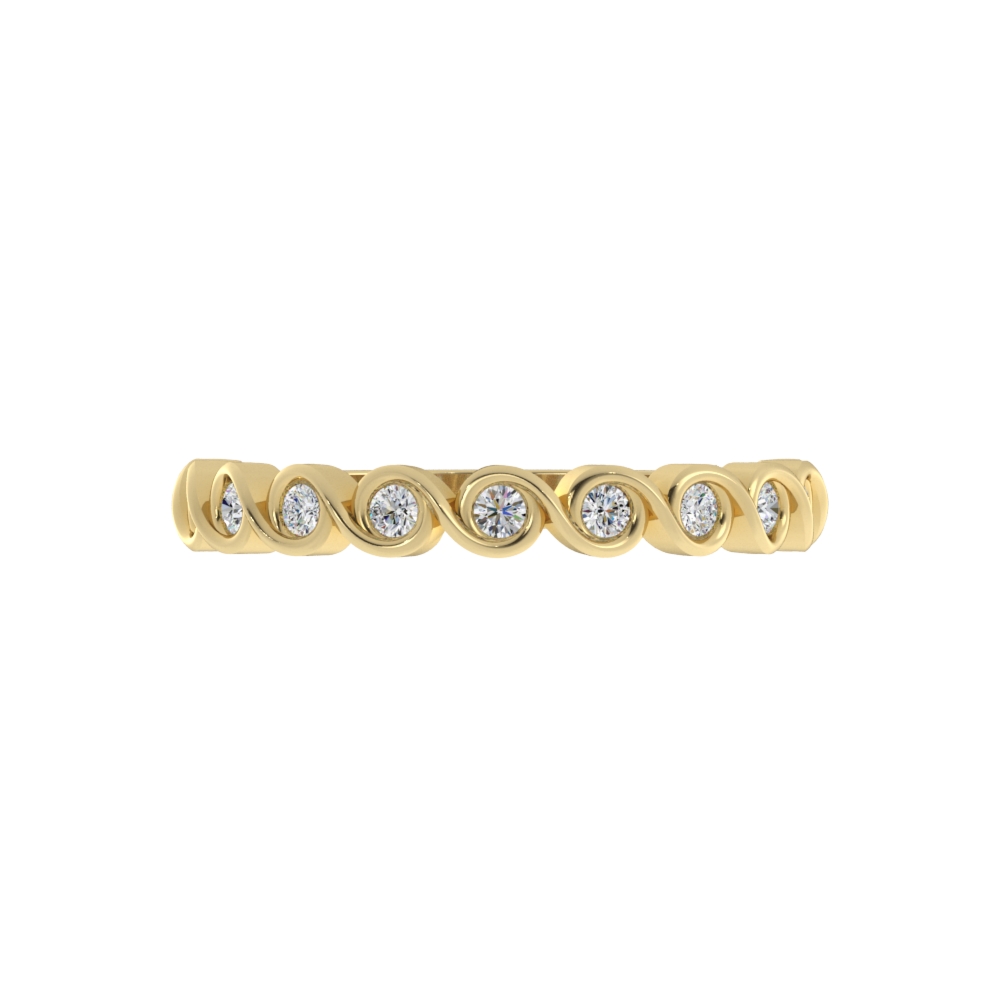 Obrączka Ślubna Eternity Pavé Diament Naturalny 750 (18K) Żółte Złoto
