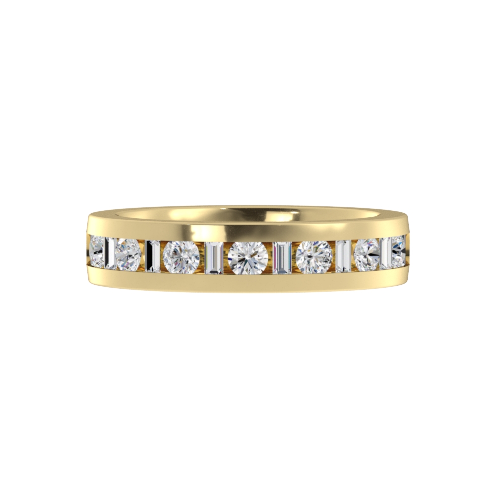 Obrączka Ślubna Channel Bag 4.50 MM Diament Naturalny 750 (18K) Żółte Złoto