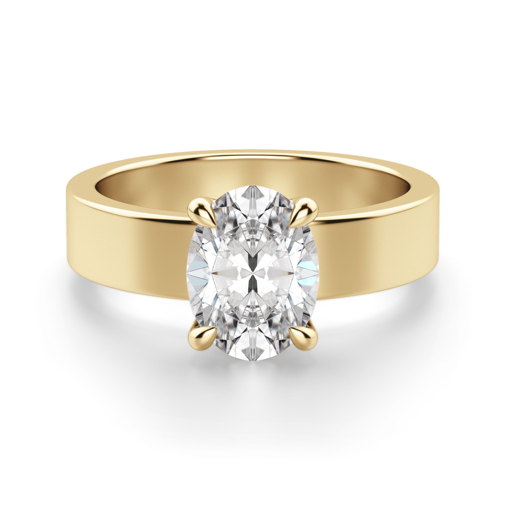 Basket Set Owalny 1.50 krt Masywny Pierścionek Zaręczynowy Diament Laboratoryjny 585 Żółte Złoto (14K)