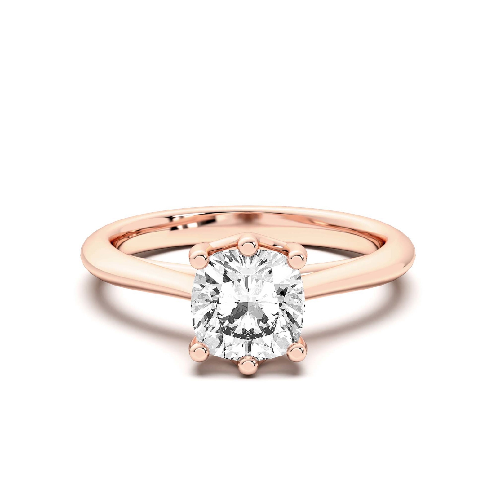 Bali Klasyczny Poduszkowy 0.75 krt Pierścionek Zaręczynowy Diament Laboratoryjny 585 Różowe Złoto (14K)