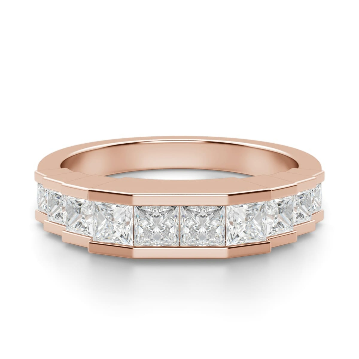 Obrączka Ślubna Cinderella Laboratoryjny Diament 585 Różowe Złoto (14K)