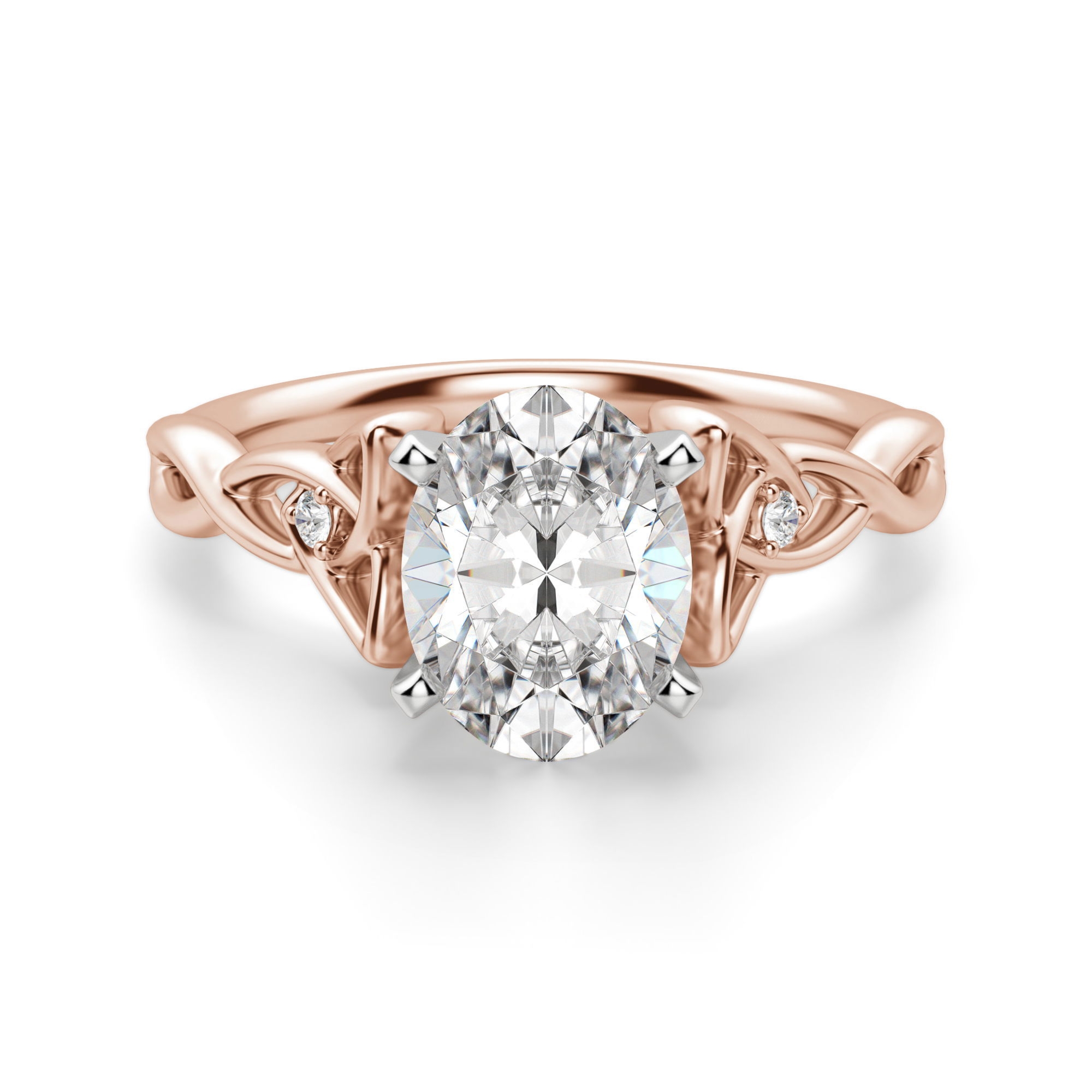 Celtic Knot Owalny 2.50 krt Pierścionek Zaręczynowy Diament Laboratoryjny 585 Różowe Złoto (14K)