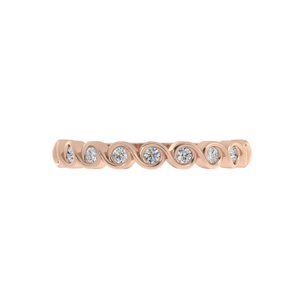 Obrączka Ślubna Eternity Pavé Diament Naturalny 585 (14K) Różowe Złoto