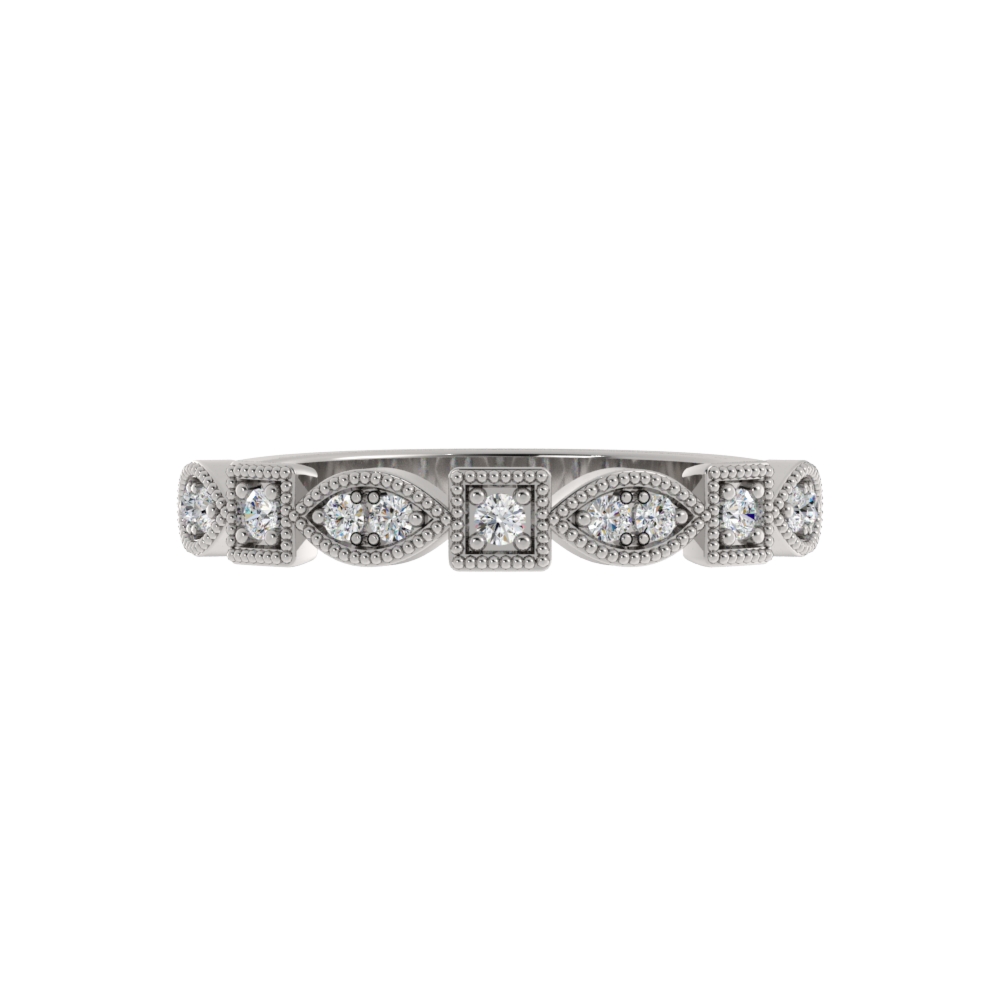 Obrączka Ślubna Seinne Pavé 2.20 MM Diament Laboratoryjny 750 (18K) Białe Złoto