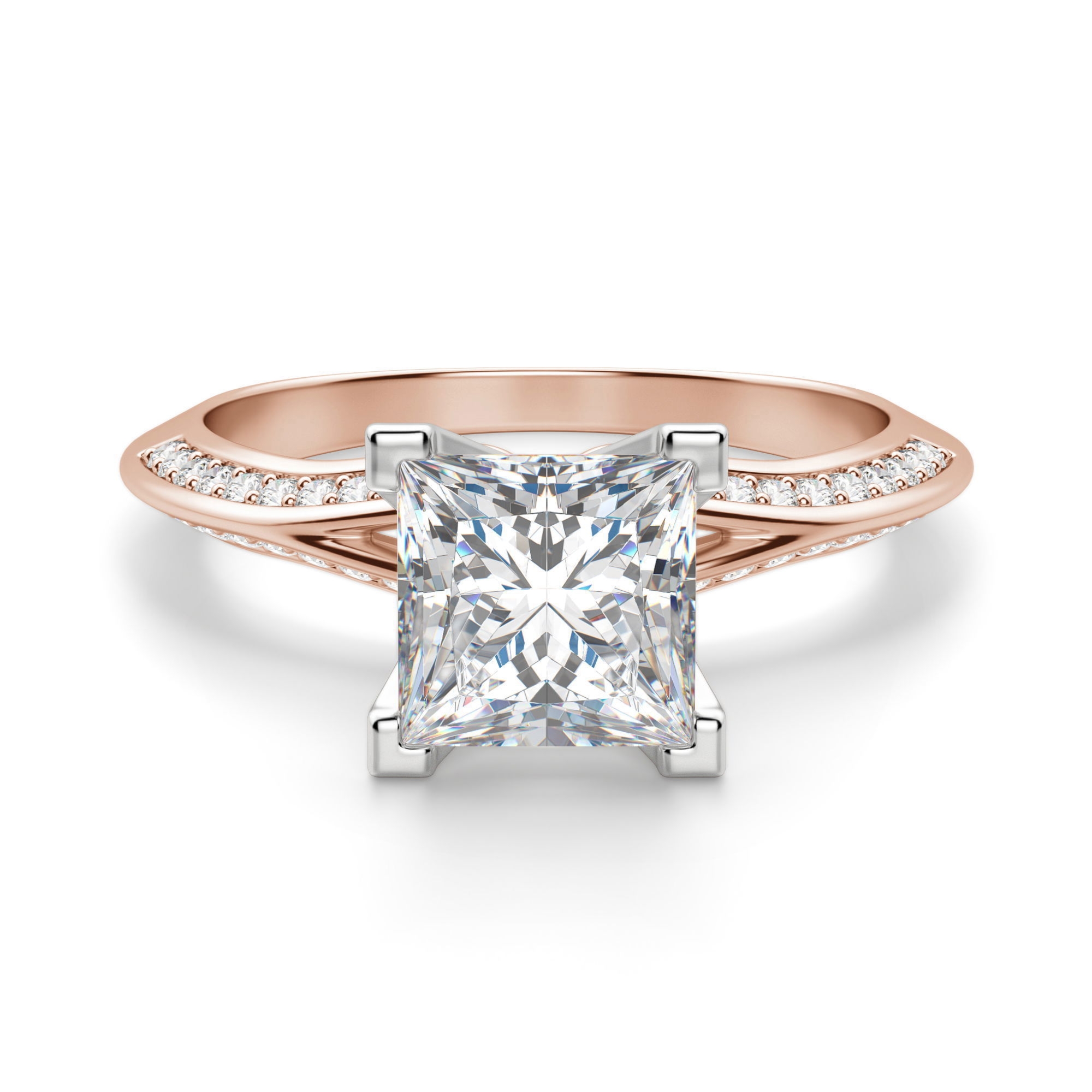 Irene Księżniczka 1.25 krt Pierścionek Zaręczynowy Diament Laboratoryjny 585 Różowe Złoto (14K)