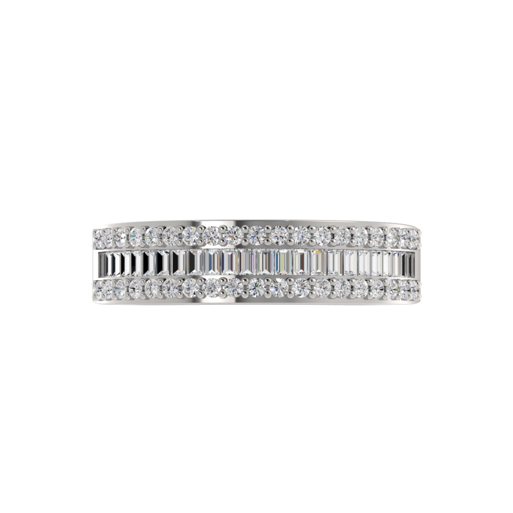Obrączka Ślubna Channel Mix 4.70 MM Diament Naturalny 750 (18K) Białe Złoto