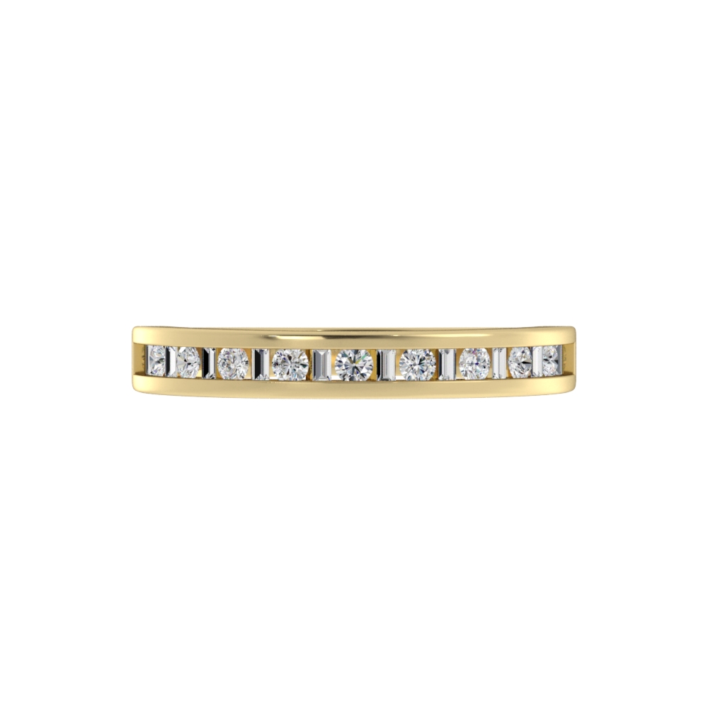 Obrączka Ślubna Channel Half Eternity 1.50 MM Diament Naturalny 750 (18K) Żółte Złoto