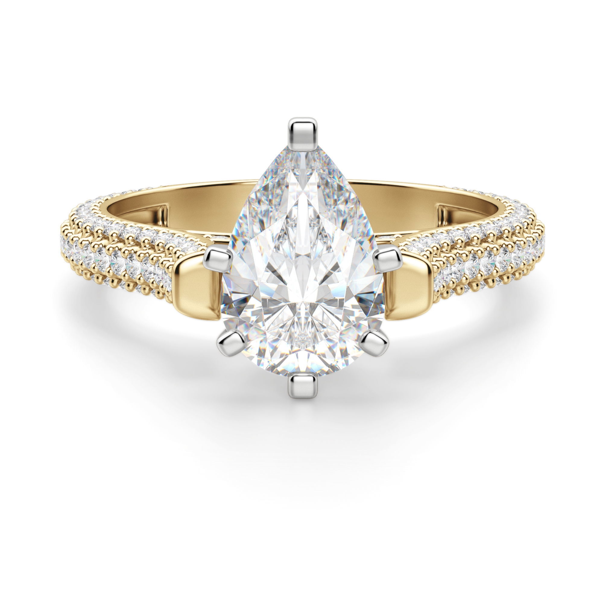 Seine Gruszkowy 1.25 krt Pierścionek Zaręczynowy Diament Laboratoryjny 585 Żółte Złoto (14K)