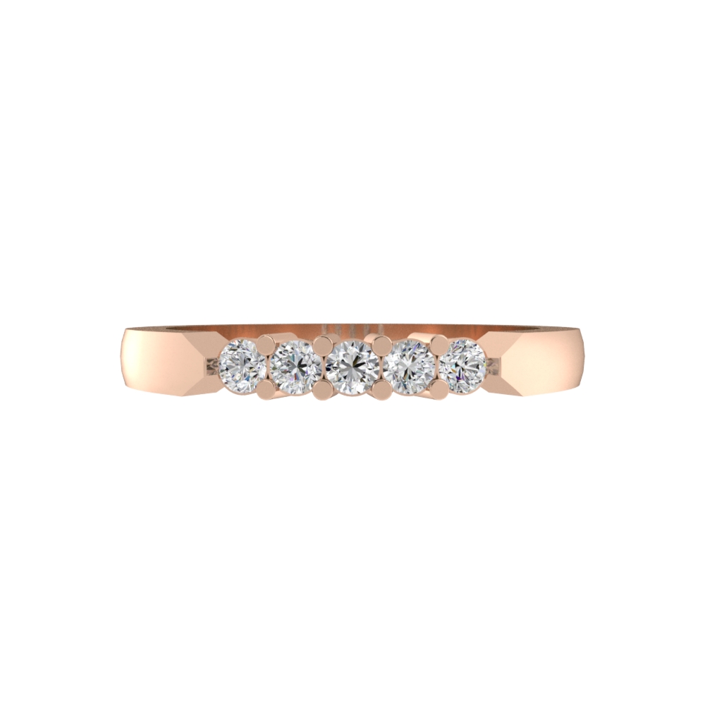 Obrączka Ślubna Mior Diament Naturalny 585 (14K) Różowe Złoto
