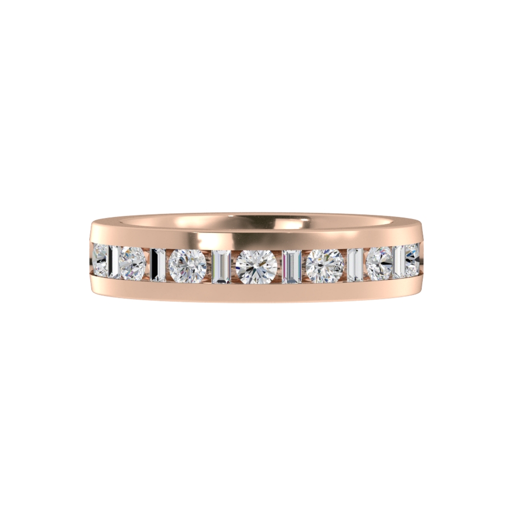 Obrączka Ślubna Channel Bag 4.50 MM Diament Laboratoryjny 417 (10K) Różowe Złoto