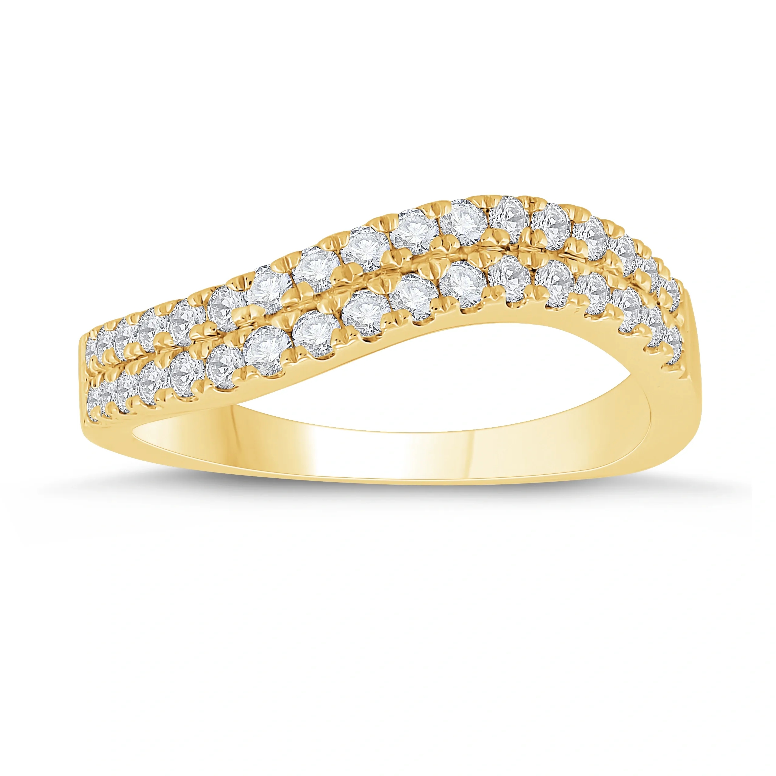 Pierścionek Diamond Wave Diament Naturalny 585 Żółte Złoto