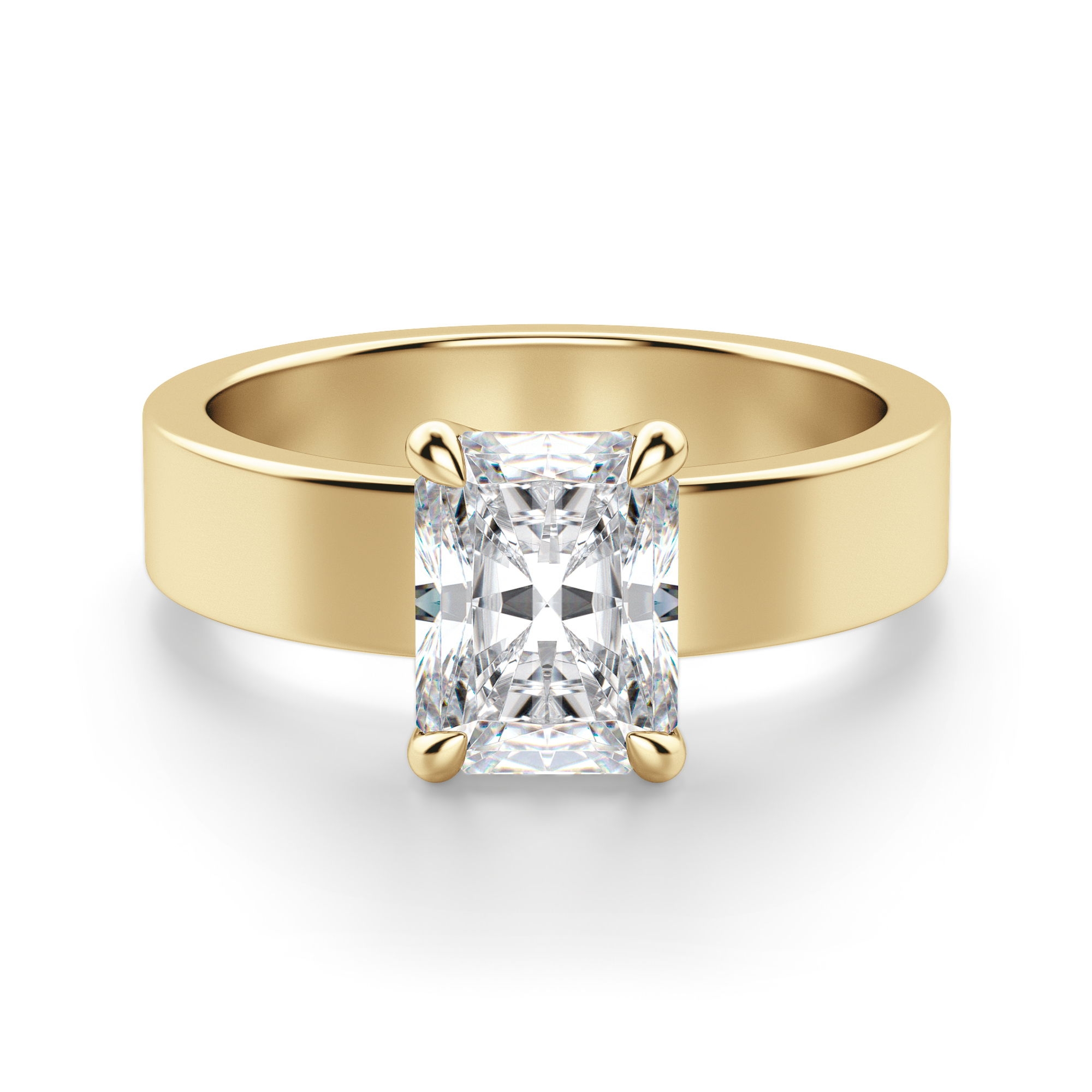 Basket Set Radiant 2.00 krt Masywny Pierścionek Zaręczynowy Diament Laboratoryjny 585 Żółte Złoto (14K)