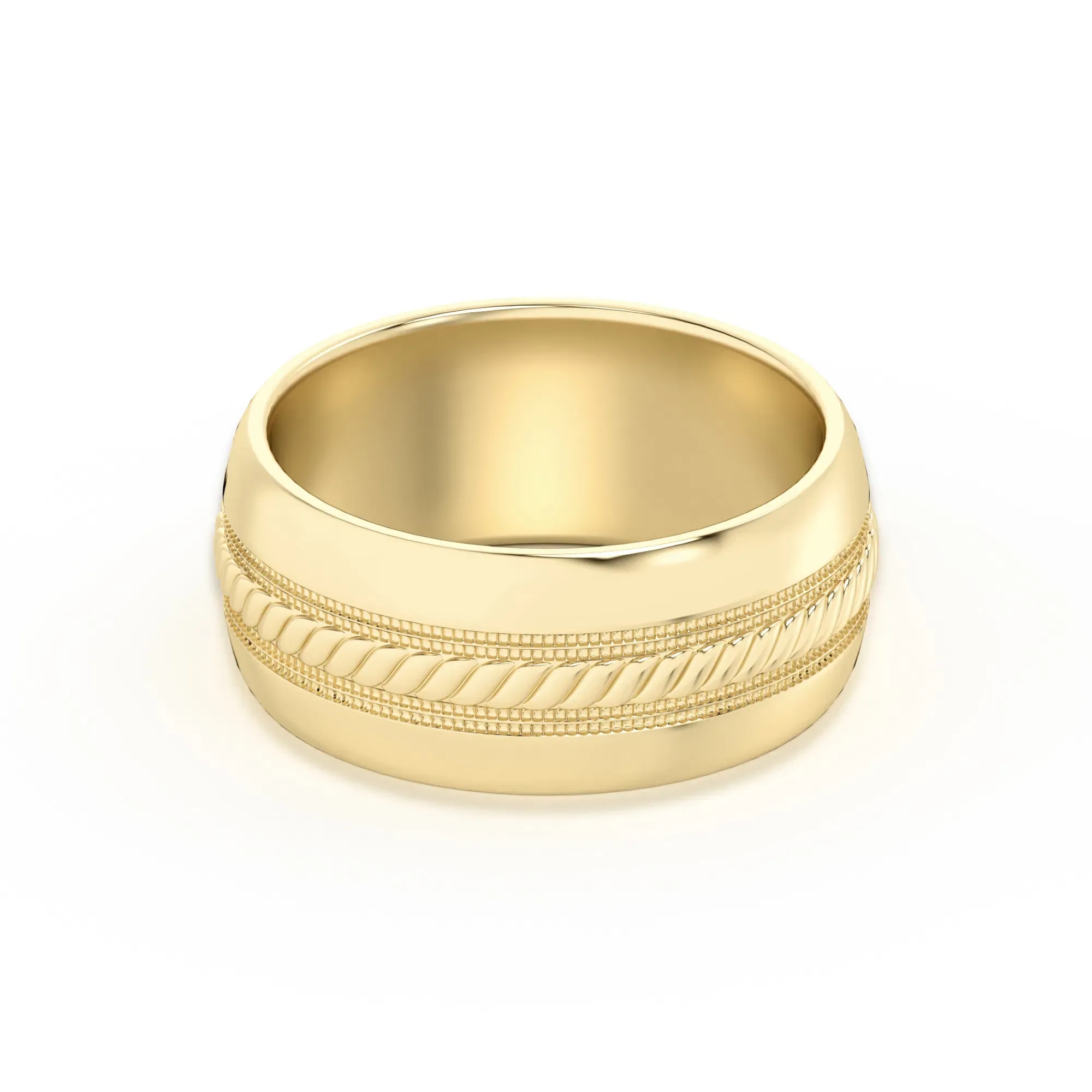 Single Rope Obrączka Ślubna 585 Żółte Złoto (14K) 8 MM