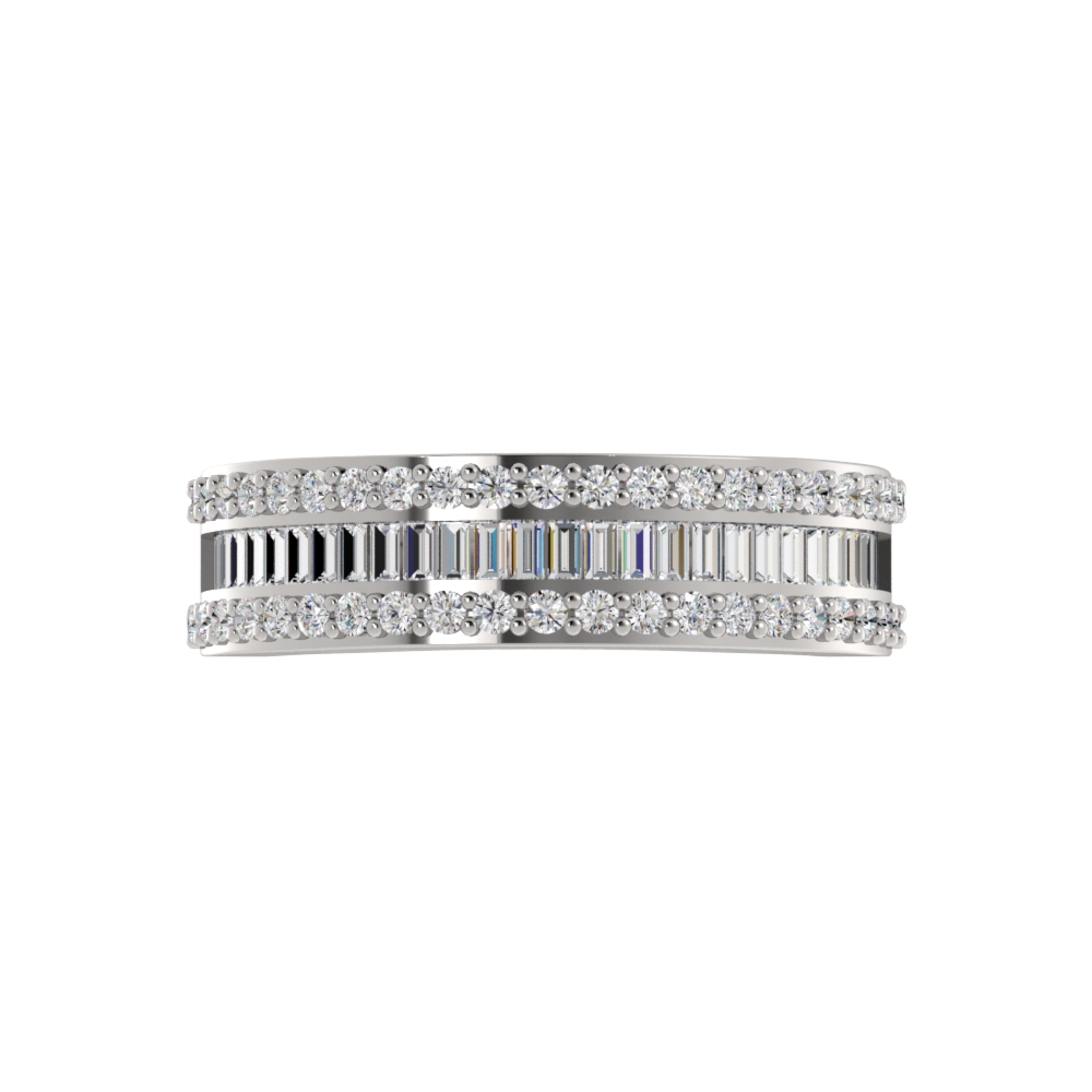 Obrączka Ślubna Channel Vivo 5.40 MM Diament Naturalny 950 Platyna
