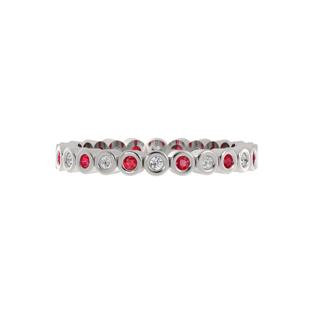 Obrączka Ślubna Timeless Diament & Rubin Naturalny 950 Platyna